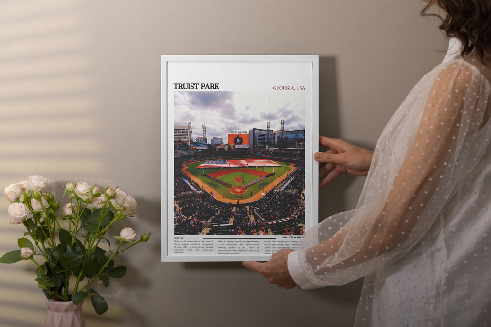 Atlanta Braves Poster: Truist Park artwork, ideal for fans and collectors. MLB stadium print captures the essence of the game.