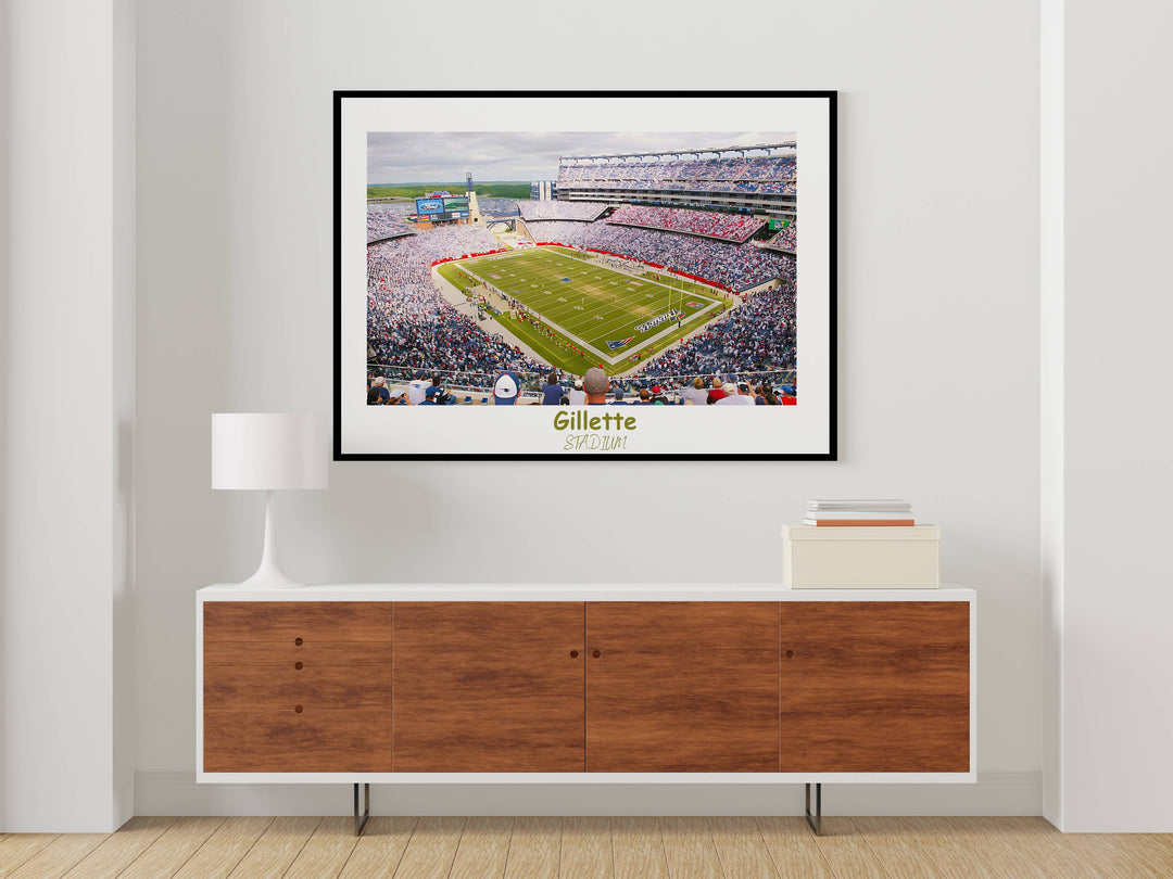 a picture of a football field in a living room