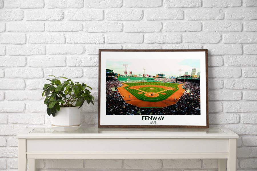 a picture of a fenway baseball field