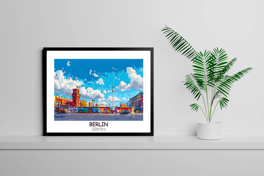 Charming Berlin cityscape painting, celebrating Germanys capital, a delightful present for those enamored with European destinations.