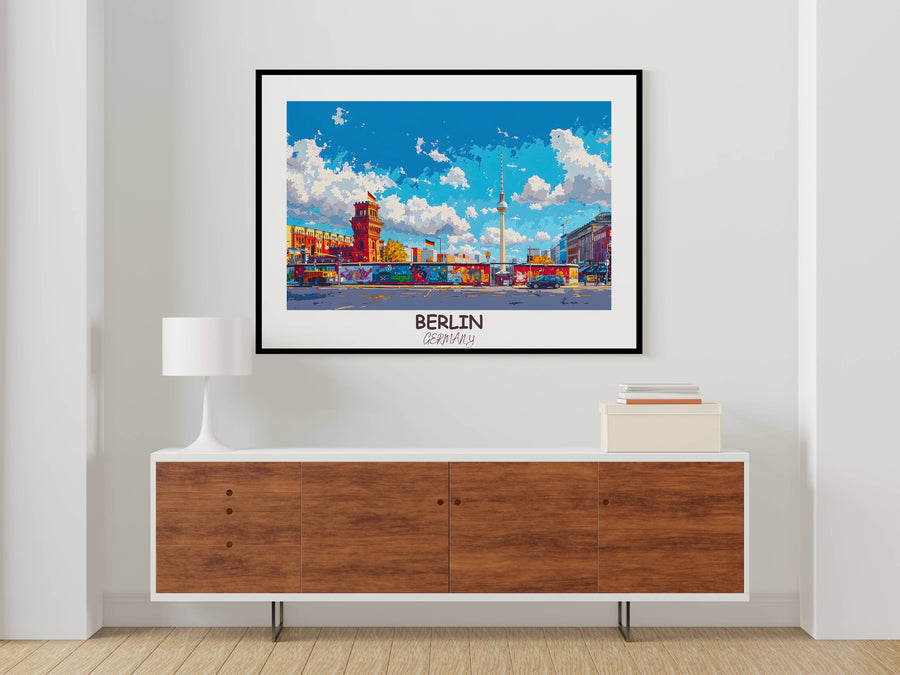 Contemporary Germany travel poster, capturing the allure of Berlins architecture, a striking accent for wanderlust-inspired interiors.
