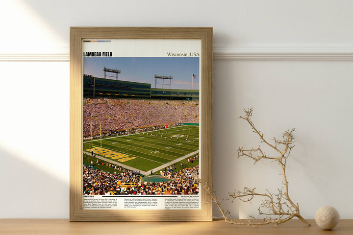 Lambeau Field Print | Green Bay Packers Poster | NFL Art | NFL Stadium Poster | Housewarming Gift | Digital Travel Art Print