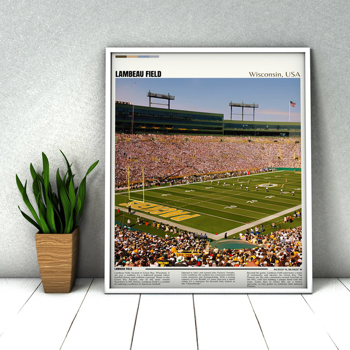 Lambeau Field Print | Green Bay Packers Poster | NFL Art | NFL Stadium Poster | Housewarming Gift | Digital Travel Art Print