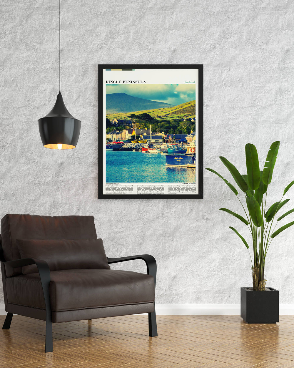 Artistic portrayal of Dingle Peninsula&#39;s charm in vibrant colors. Great for Ireland lovers and as a thoughtful housewarming present.