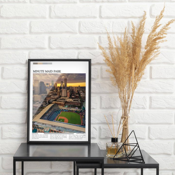 Discover Minute Maid Park through this poster, a top choice for MLB stadium print collectors and a unique housewarming gift for baseball lovers.