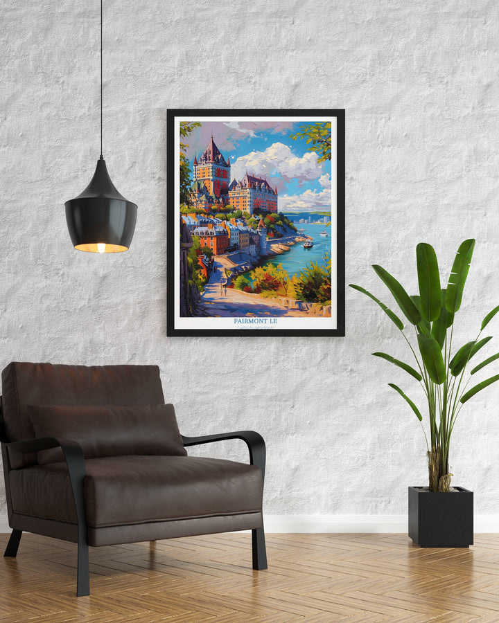 Transport to the elegance of Fairmont Le Chateau Frontenac with this stunning oil painting. Perfect for wall art, printable travel decor, or thoughtful housewarming gifts.