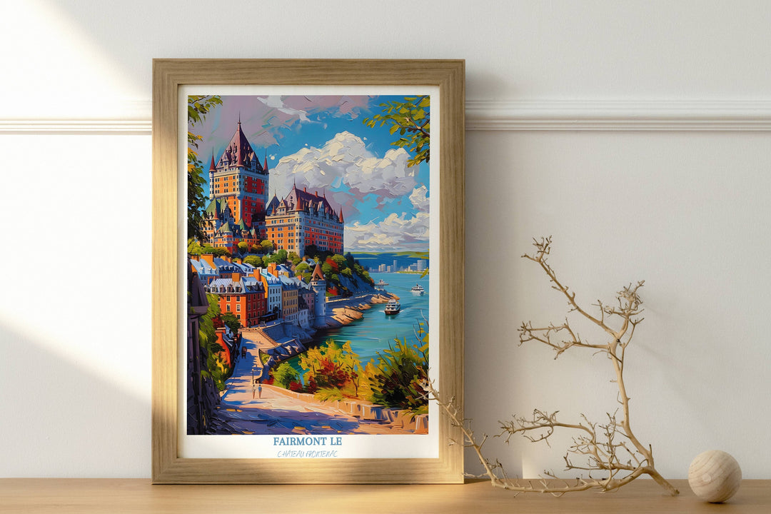 Transport to the elegance of Fairmont Le Chateau Frontenac with this stunning oil painting. Perfect for wall art, printable travel decor, or thoughtful housewarming gifts.