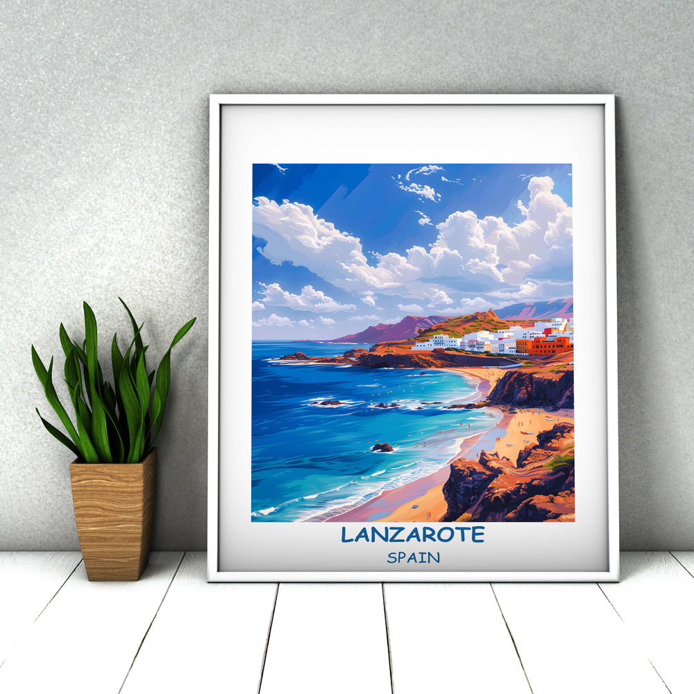 Lanzarote Poster Artful depiction of scenic wonders in Canary Islands. A must-have for travel enthusiasts.