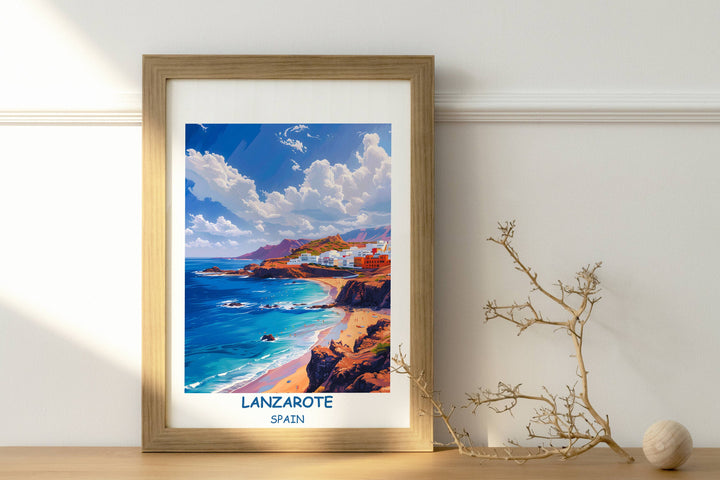 Lanzarote Wall Art Captivating print capturing essence of Spain&#39;s Canary Islands. Ideal decor for wanderlust.
