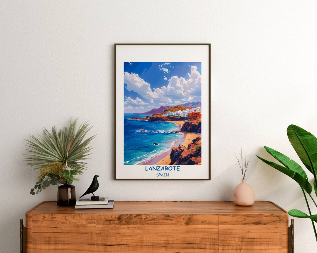 Lanzarote Print Breathtaking portrayal of Canary Islands&#39; beauty. Perfect for Spain enthusiasts.