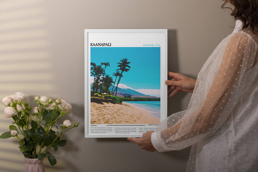 Our Glamorous Kaanapali Travel Print will consistently impact your living space by turning it into a cool and elegant place. Anyone who loves art or traveling would immediately become a big lover of this fantastic artwork.