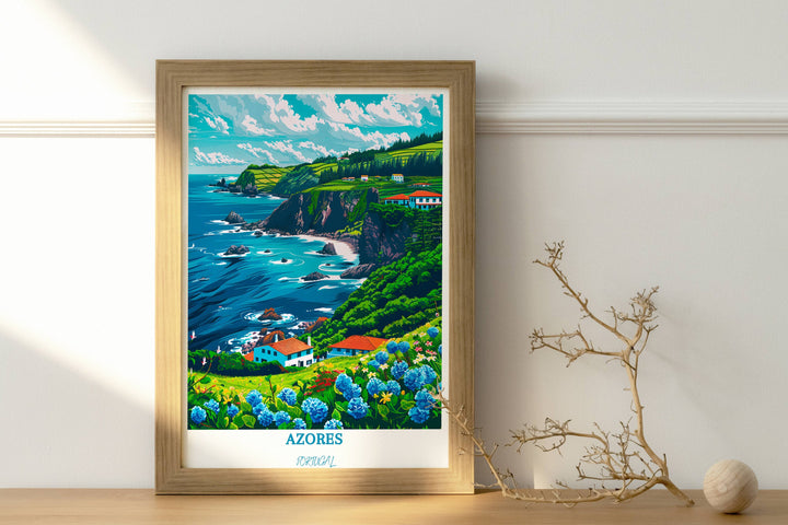 Transform your walls into a portal to Portugal with this Azores art. Immerse yourself in the charm of the Azores