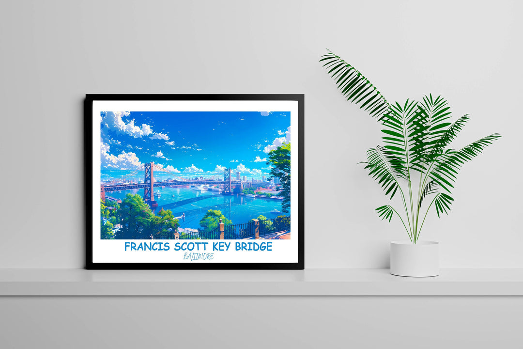 a picture of a picture of a bridge and a potted plant