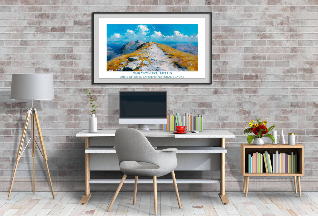 Shropshire Hills Travel Print Wall Art, Stiperstones, Shropshire Hills Gift Art, AONB Wall Art, Housewarming Gift