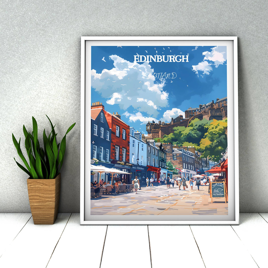 Discover the beauty of Edinburghs Royal Mile with this breathtaking print. Ideal for bringing a touch of Scotlands historic charm into any home or office.