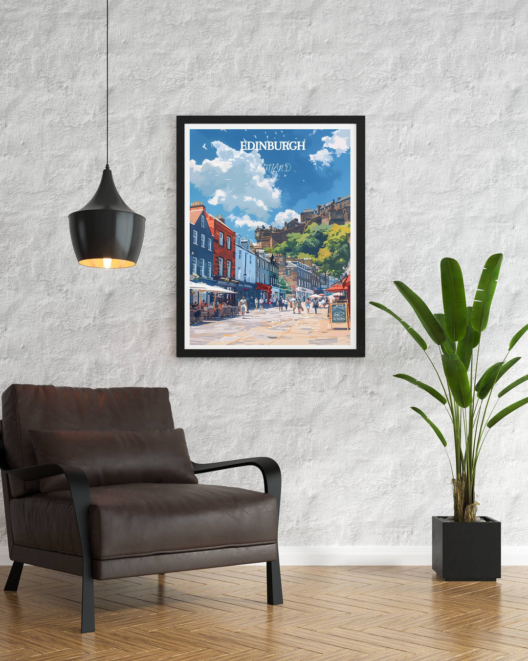 Capture the magic of Scotland with this captivating print featuring Edinburghs Royal Mile. Ideal decor for those who cherish the historic charm of Edinburgh.