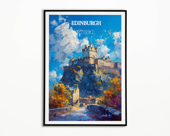 Celebrate the enchanting allure of Edinburghs Castle with this stunning wall art. Perfect decor for Scotland enthusiasts and lovers of timeless elegance.