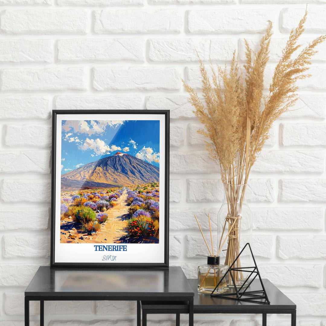 Elevate your decor with the majestic beauty of Teide National Park in Tenerife captured in this exquisite travel poster. Perfect for Tenerife and Spain enthusiasts