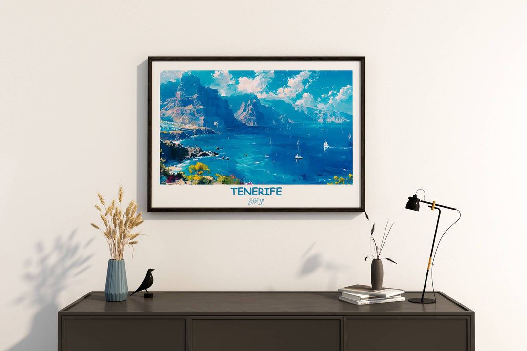 Enrich your space with the beauty of Tenerife&#39;s Los Gigantes Cliffs showcased in this exquisite print. A must-have for Tenerife and Spain admirers