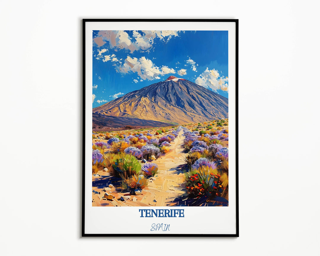 Capture the beauty of Teide National Park in Tenerife with this stunning travel poster. A perfect gift for Tenerife and Spain lovers, suitable for any decor
