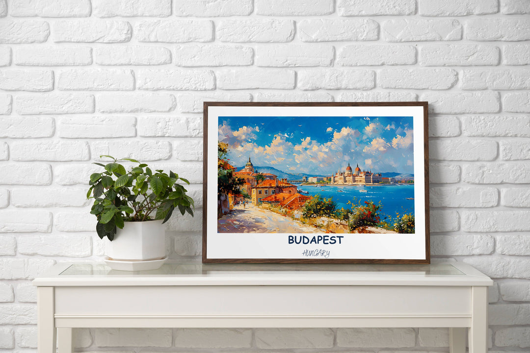 Infuse your space with the magic of Budapest with this captivating image showcasing Buda Castle and Chain Bridge.