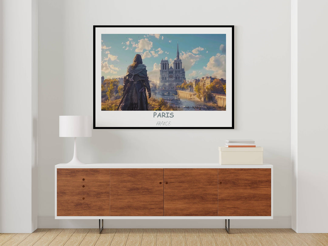 Elevate your decor with this captivating Paris art gift featuring the iconic Louvre Museum. A stylish homage to the beauty of Paris.