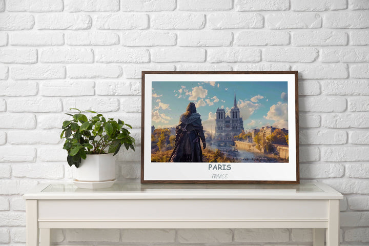 Transport yourself to the heart of Paris with this enchanting wall art showcasing the Louvre Museum. The perfect accent for Paris lovers.