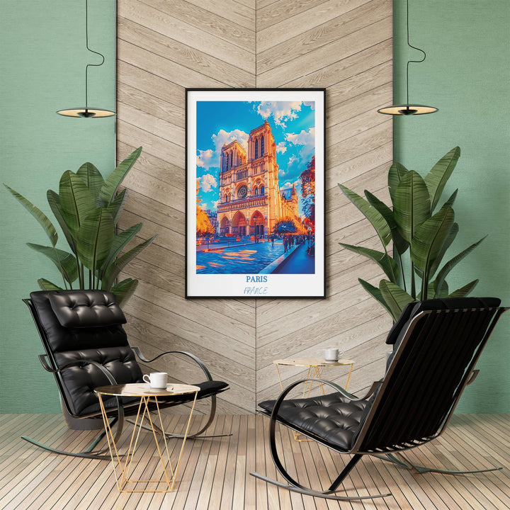 Add a touch of Parisian charm to your space with this elegant wall art featuring the Louvre Museum. The perfect Paris travel keepsake.