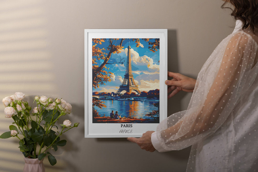 Immerse yourself in the beauty of Paris with this exquisite wall art featuring the iconic Eiffel Tower. A must-have for any Paris lover.
