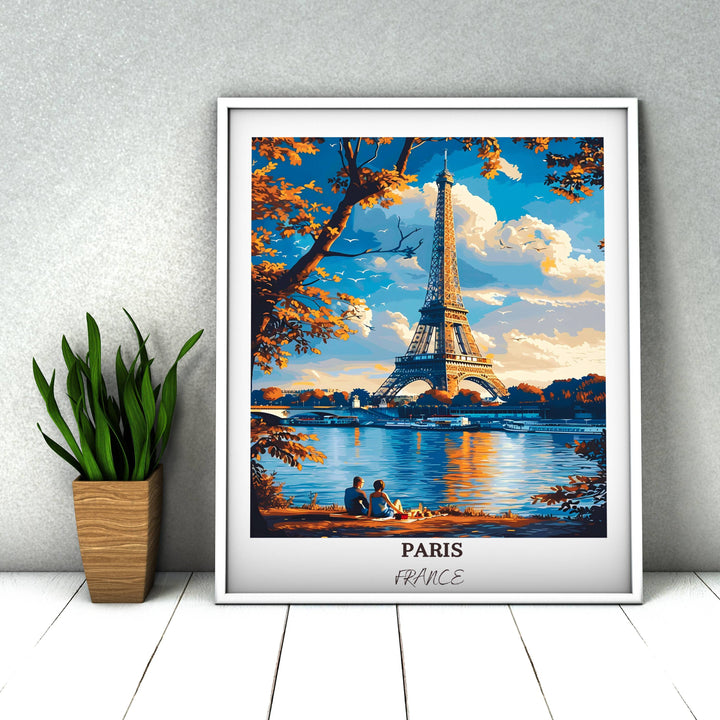 Transport yourself to the heart of Paris with this captivating wall art showcasing the iconic Eiffel Tower. The perfect accent for any room.