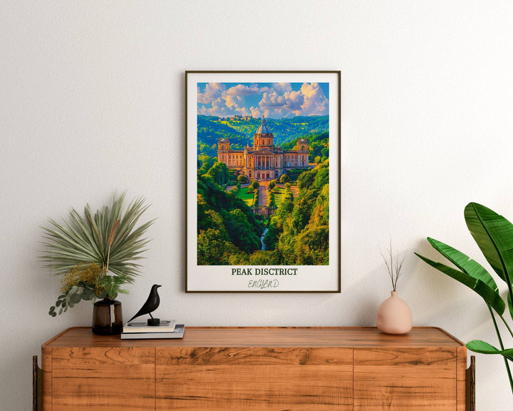 Create a focal point in your decor with this striking print capturing the essence of Chatsworth House and the Peak District