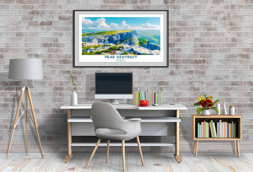 Transport yourself to the picturesque landscapes of the Peak District National Park with this enchanting print of Chatsworth House.