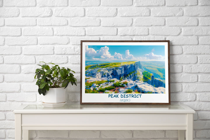 Capture the essence of the Peak District&#39;s natural beauty with this captivating print featuring Chatsworth House.