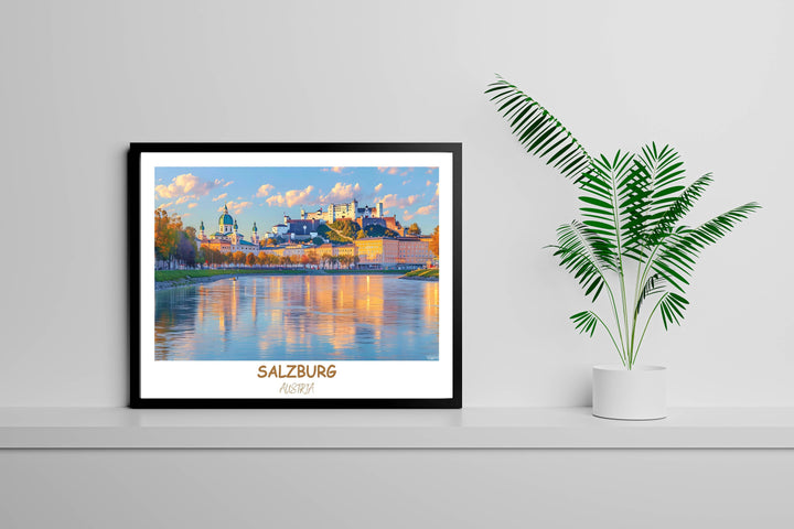 Capture the allure of Salzburg with this captivating art print showcasing Hohensalzburg Fortress. A perfect addition to any wall or gift collection.