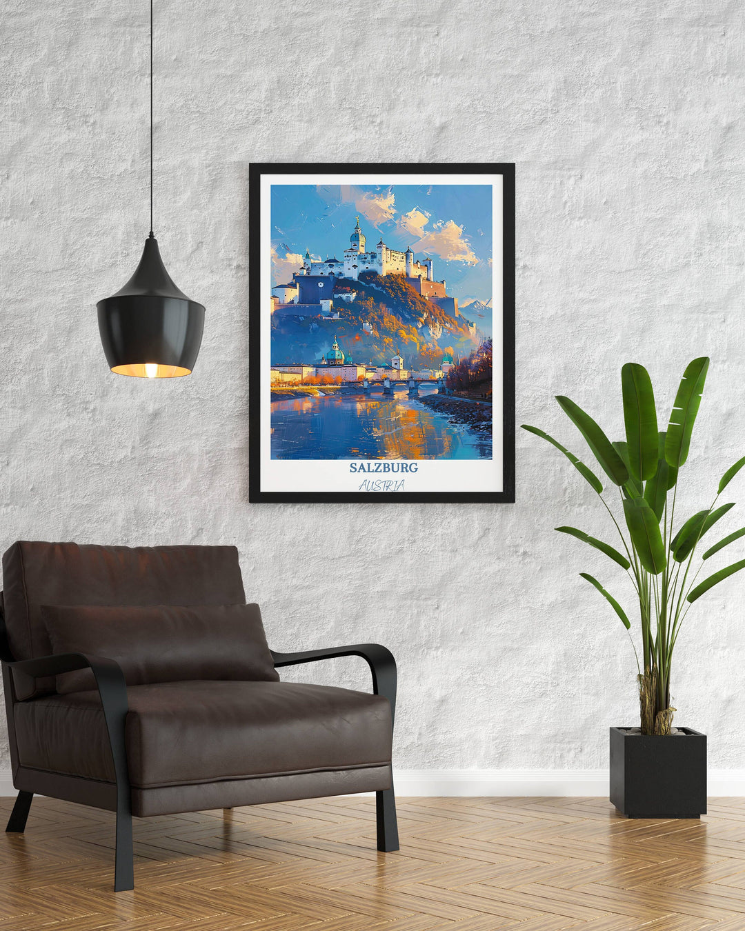 Immerse yourself in the splendor of Salzburg with this enchanting art print of Hohensalzburg Castle. A delightful gift for travel enthusiasts.