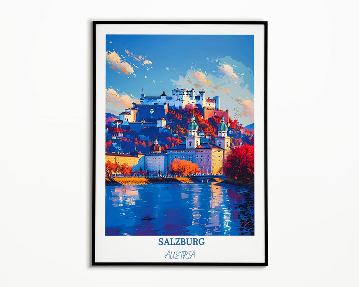 Add a touch of Salzburgs magic to your home decor with this enchanting art print of Hohensalzburg Castle. A thoughtful gift for any occasion.