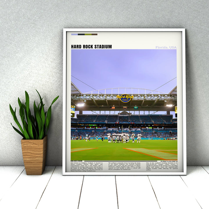 Hard Rock Stadium Poster, Miami Dolphins Print, NFL Fans, NFL Stadium Poster, Football Poster, Housewarming Gift, Sports Fan Gift