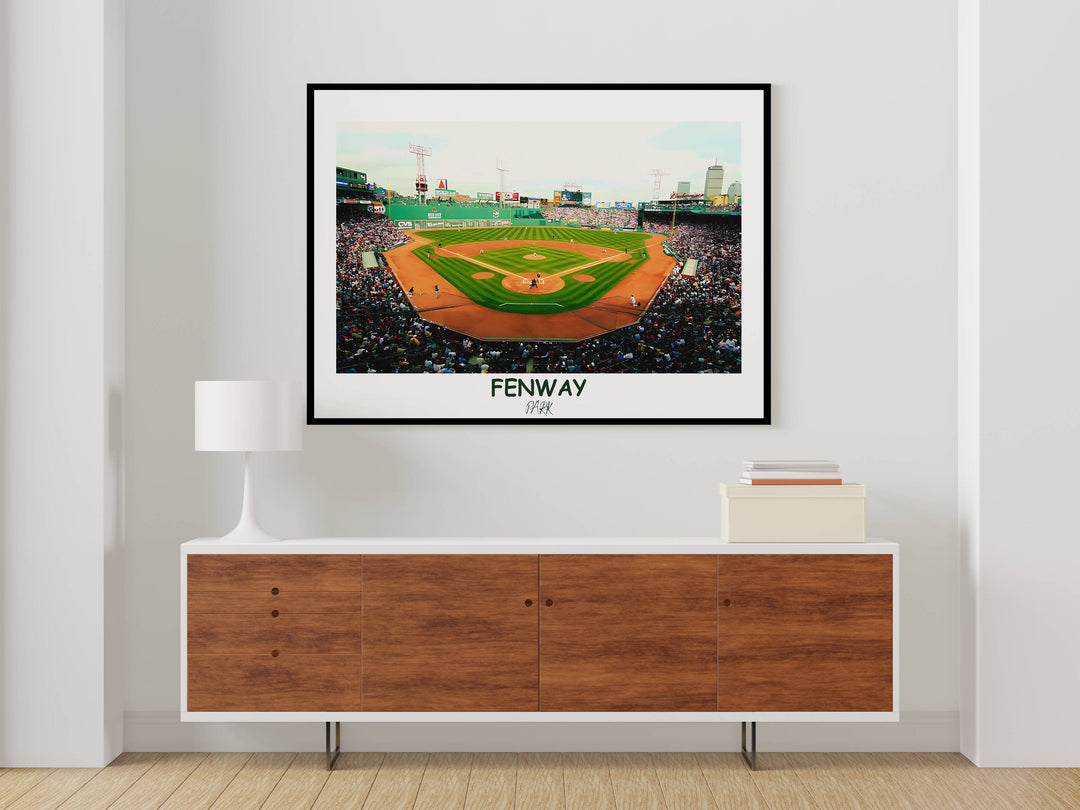 a picture of a baseball field in a living room
