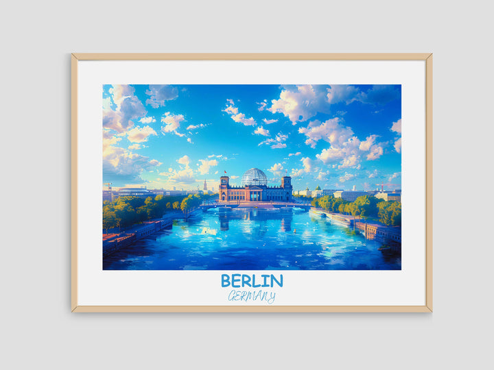 Dynamic Berlin skyline illustration, an eye-catching representation of Germanys vibrant capital, perfect for travel enthusiasts.