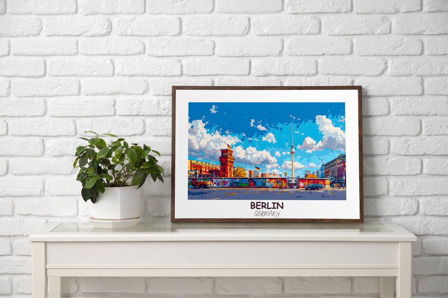 Charming Berlin cityscape painting, celebrating Germanys capital, a delightful present for those enamored with European destinations.