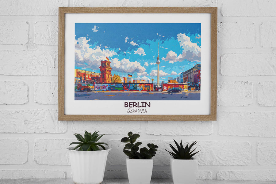 Contemporary Germany travel poster, capturing the allure of Berlins architecture, a striking accent for wanderlust-inspired interiors.