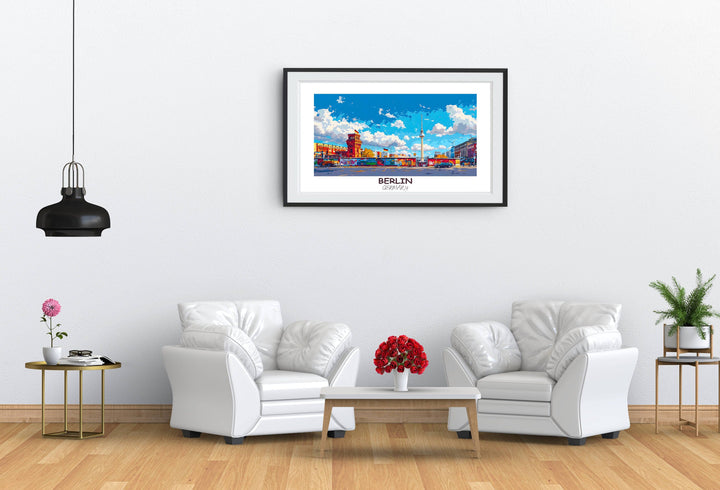 Modern Germany print featuring iconic Berlin landmarks, a stylish decor choice for those with an appreciation for European cities.