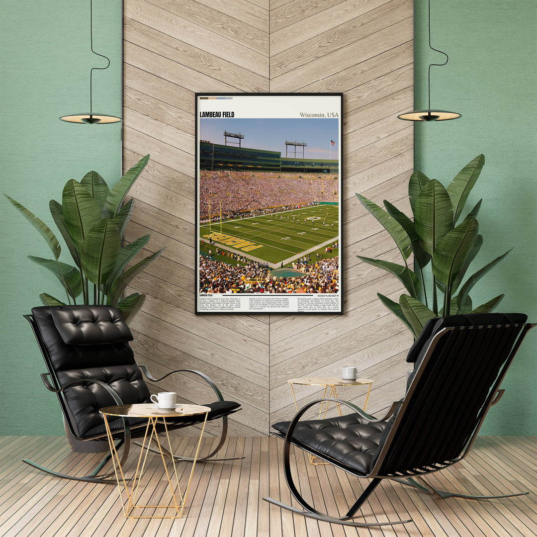 Lambeau Field Print | Green Bay Packers Poster | NFL Art | NFL Stadium Poster | Housewarming Gift | Digital Travel Art Print
