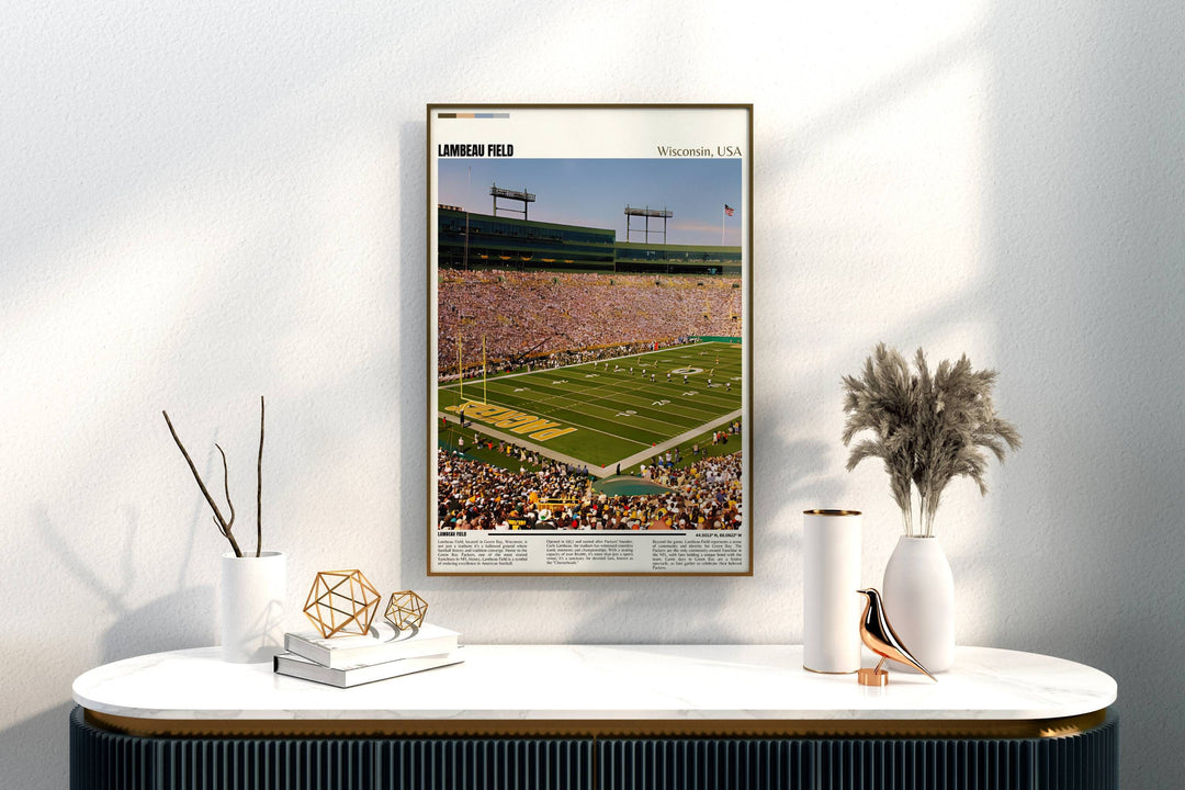 Lambeau Field Print | Green Bay Packers Poster | NFL Art | NFL Stadium Poster | Housewarming Gift | Digital Travel Art Print