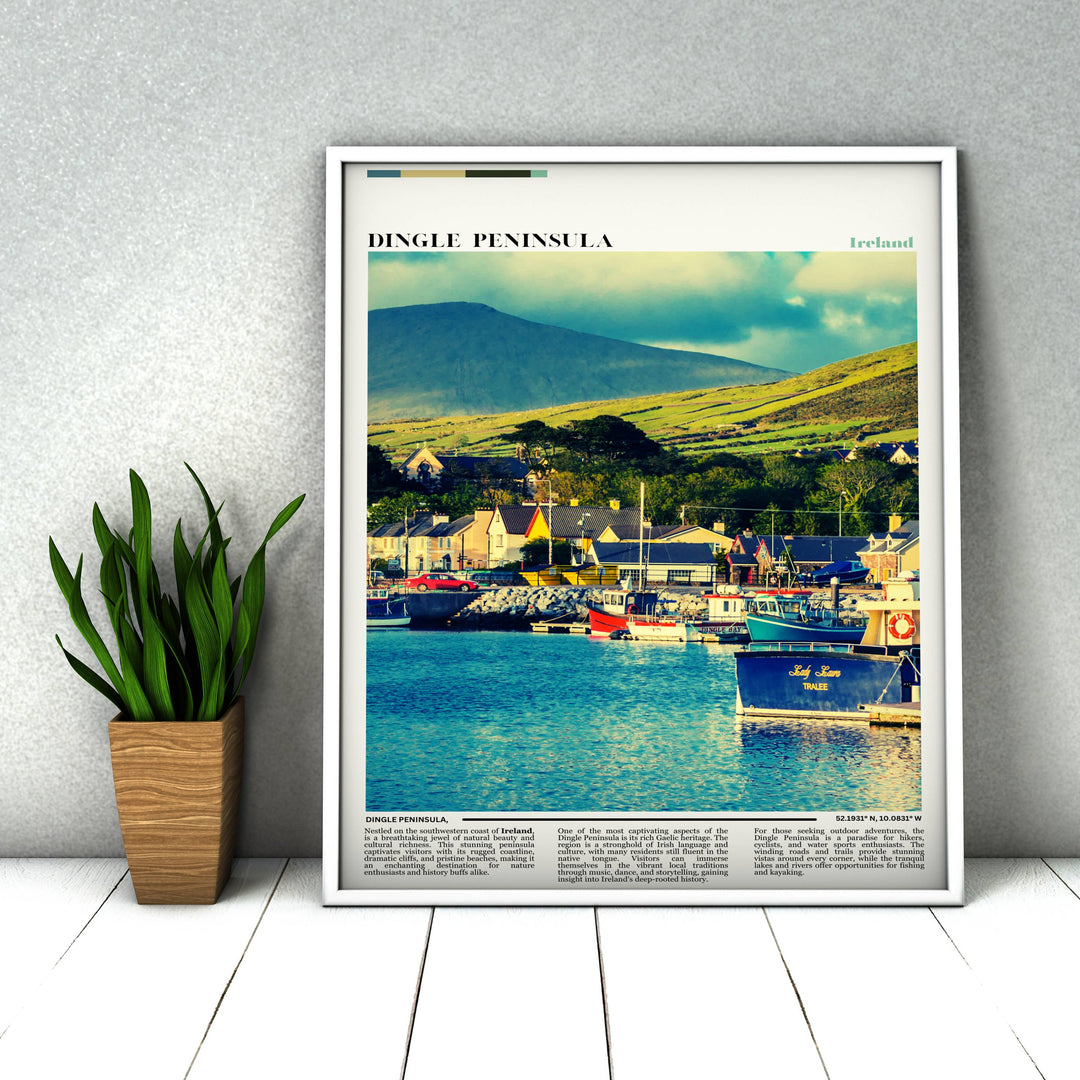 Inviting Dingle, Ireland wall art, evoking the serene ambiance of the Irish countryside. A delightful gift for new homeowners.