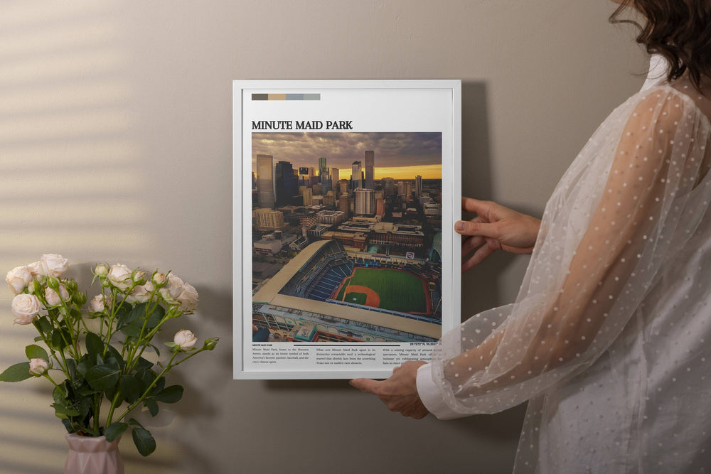 Discover Minute Maid Park through this poster, a top choice for MLB stadium print collectors and a unique housewarming gift for baseball lovers.