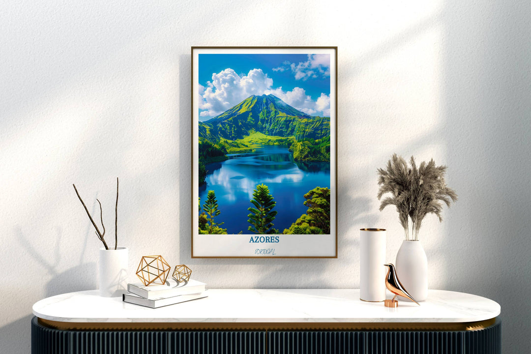 Transport yourself to the Azores with this captivating wall art. A window into the enchanting landscapes of Portugal