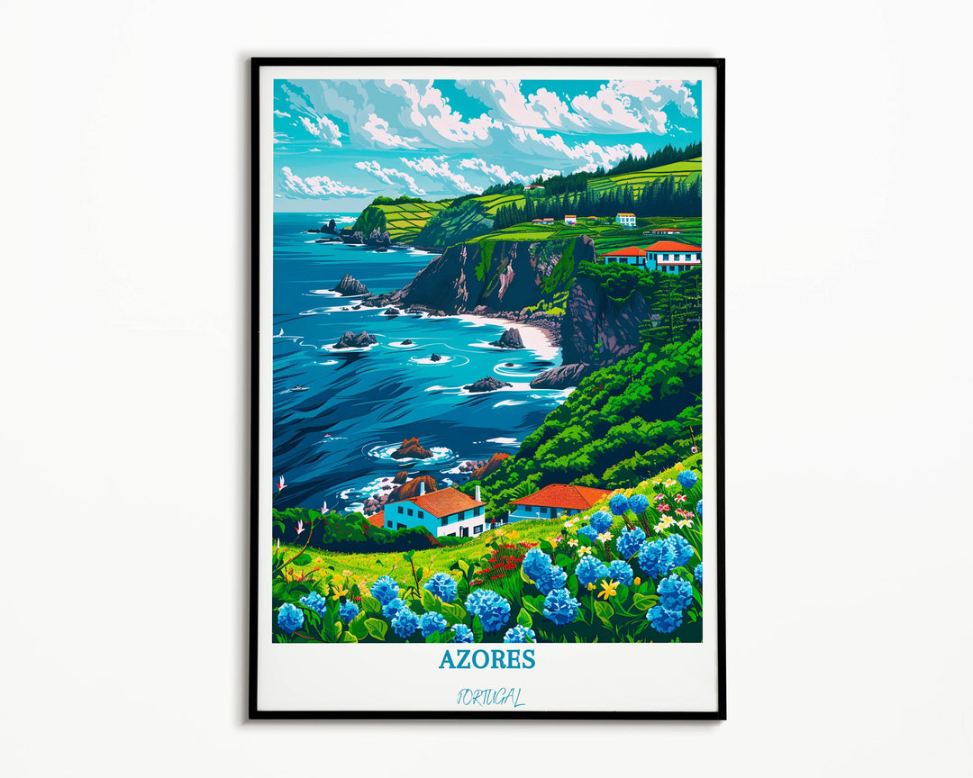 Add a touch of Portugal to your home with this exquisite Azores artwork. A visual journey through the beauty of the islands