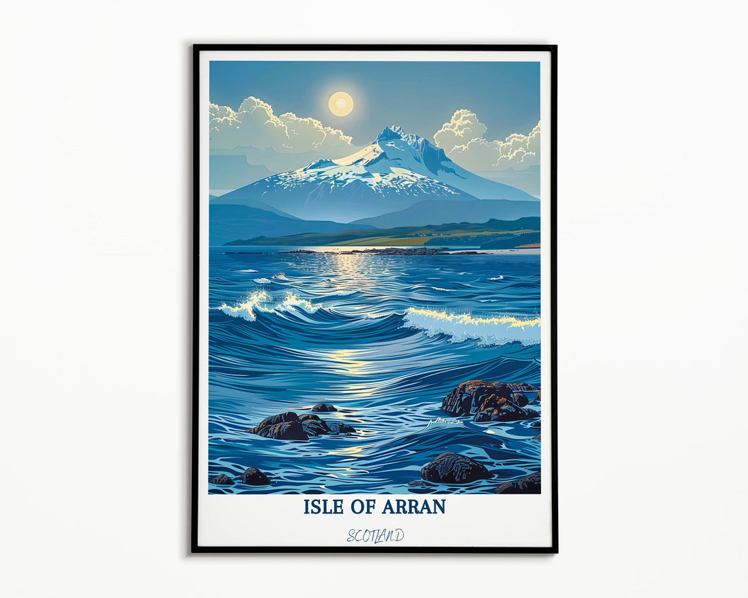 Capture the beauty of the Isle of Arran with this stunning gift. A breathtaking view awaits, encapsulated in this exquisite Scotland travel memento.
