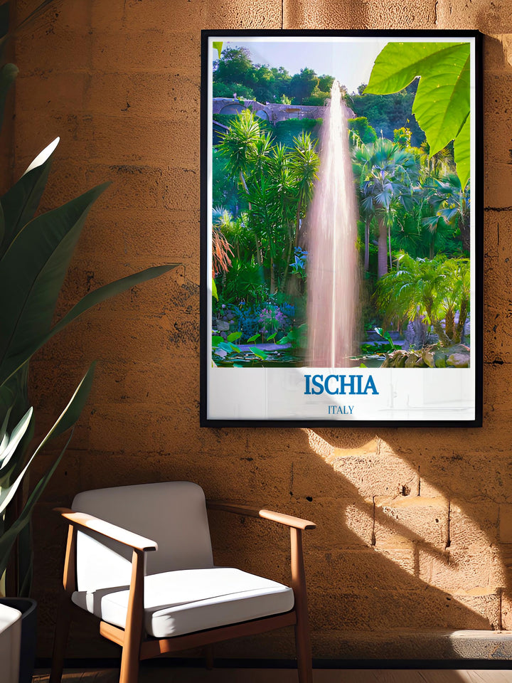 Customized art print of a typical street in Ischia offering a personalized touch to home galleries